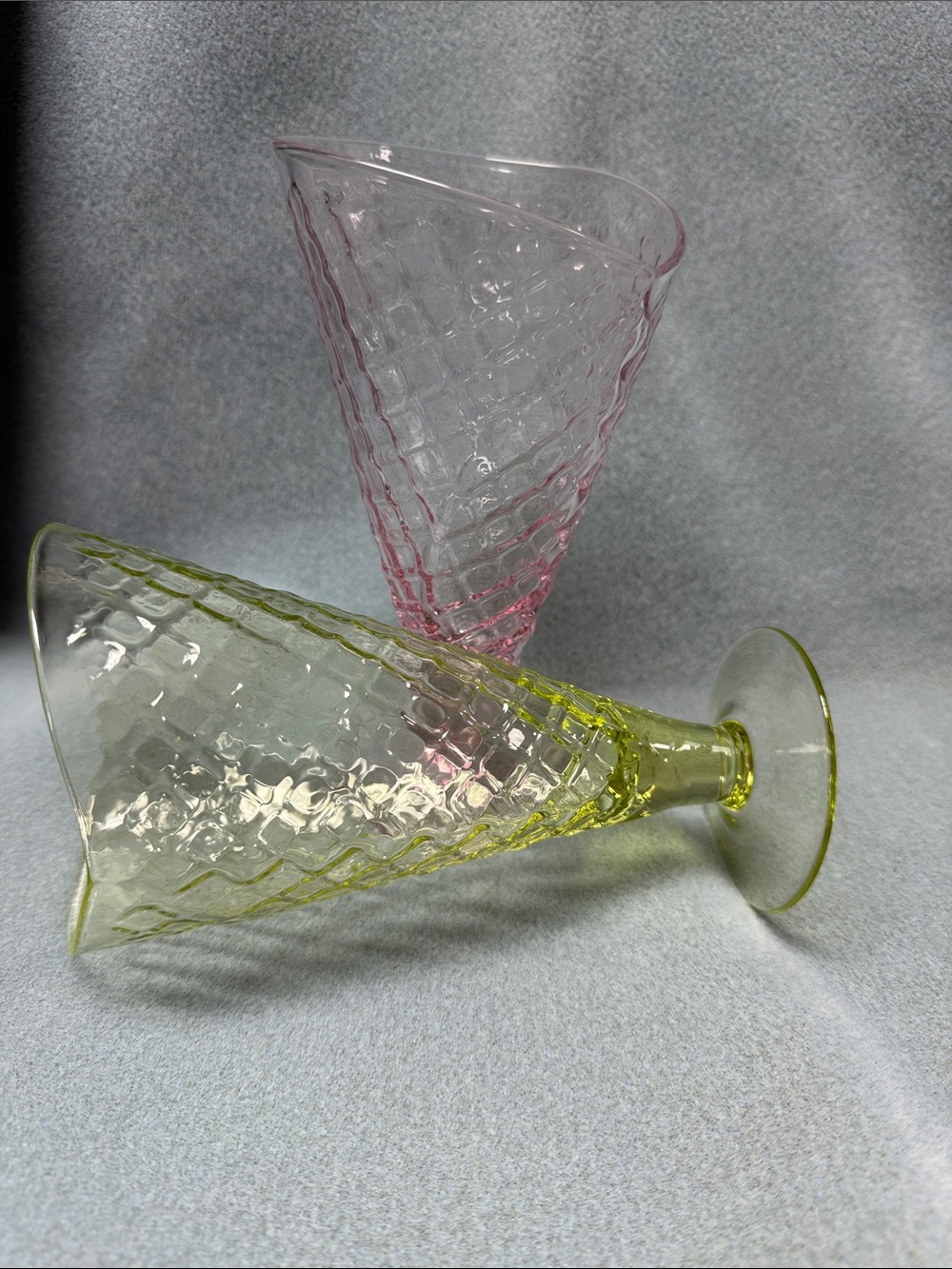 Pink & Light Green Bormiolo Rocco Ice Cream Glasses